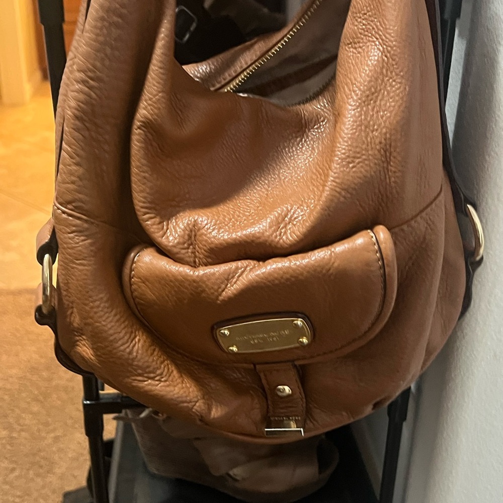 Brown Leather Michael Kors Hobo Bag